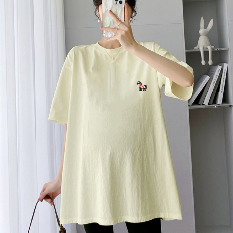 Maternity Tops Stylishly Cover the Belly, Make the Belly Look Slimmer, Pure Cotton T-Shirts, Summer Loose-Fitting Plus-Size Tops That Don'T Show Pregnancy during Pregnancy Maternity Tops Stylishly Cover the Belly, Make the Belly Look Slimmer, Pure Cotton T-Shirts, Summer Loose-Fitting Plus-Size Tops That Don'T Show Pregnancy during Pregnancy