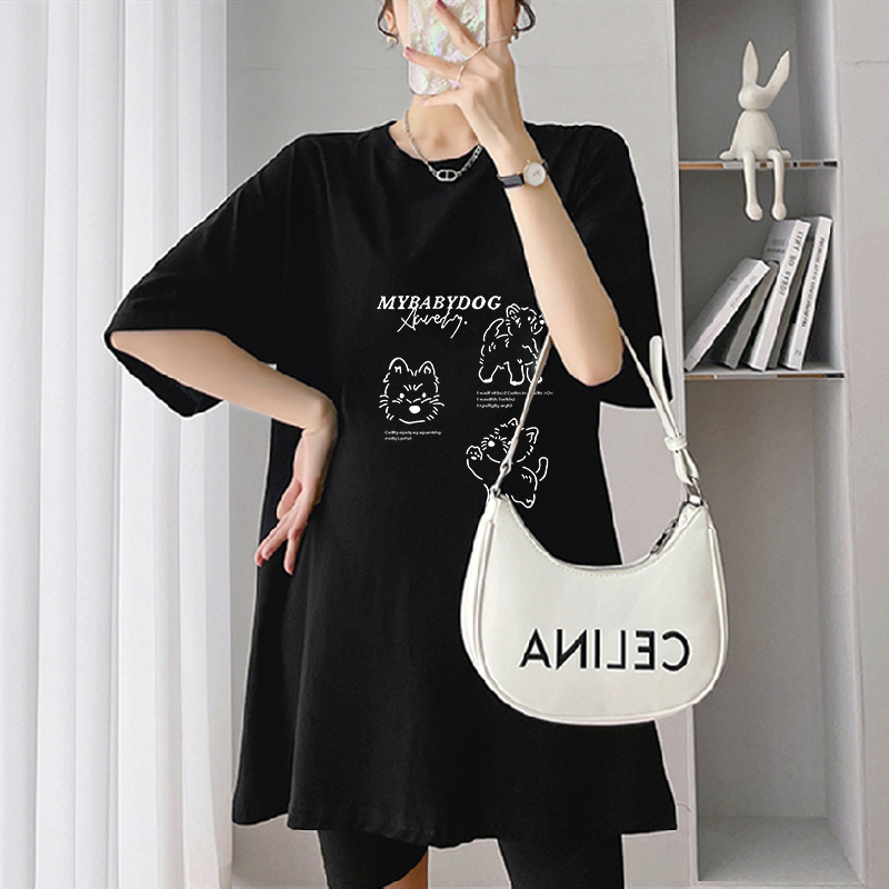 Black Maternity Short-Sleeved T-Shirt for Women, Pure Cotton, Summer Loose Fit, Large Size, Covers the Belly, Not Slimming, Versatile Top Black Maternity Short-Sleeved T-Shirt for Women, Pure Cotton, Summer Loose Fit, Large Size, Covers the Belly, Not Slimming, Versatile Top