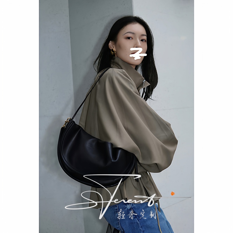 Top Quality! Imported Sheepskin Soft Half-Moon Dumpling Bag, Shoulder Bag, Handbag, Underarm Bag, Crossbody Bag