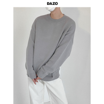DAZO pure color beating bottom sweater male loose round neckline jacket head knit wool jersey Korean version of the trend Nehitch base