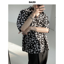 DAZO Summer chicks Chrysanthemum Shirt Man 50% Sleeveless Lazy Wind s 100 Lapped Flowers Short Sleeve Shirt Trend