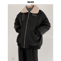 DAZO lamb collar cotton clothing male warm thickened cotton clothing Han version handsome gas stand Flying jacket Trend cotton padded jacket