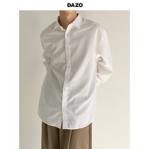 DAZO Superior Sense Pure Color Long Sleeve Shirt Man Fall Loose Casual 100 Hitch Shirt Korean Version Trend Ins Tide Signs