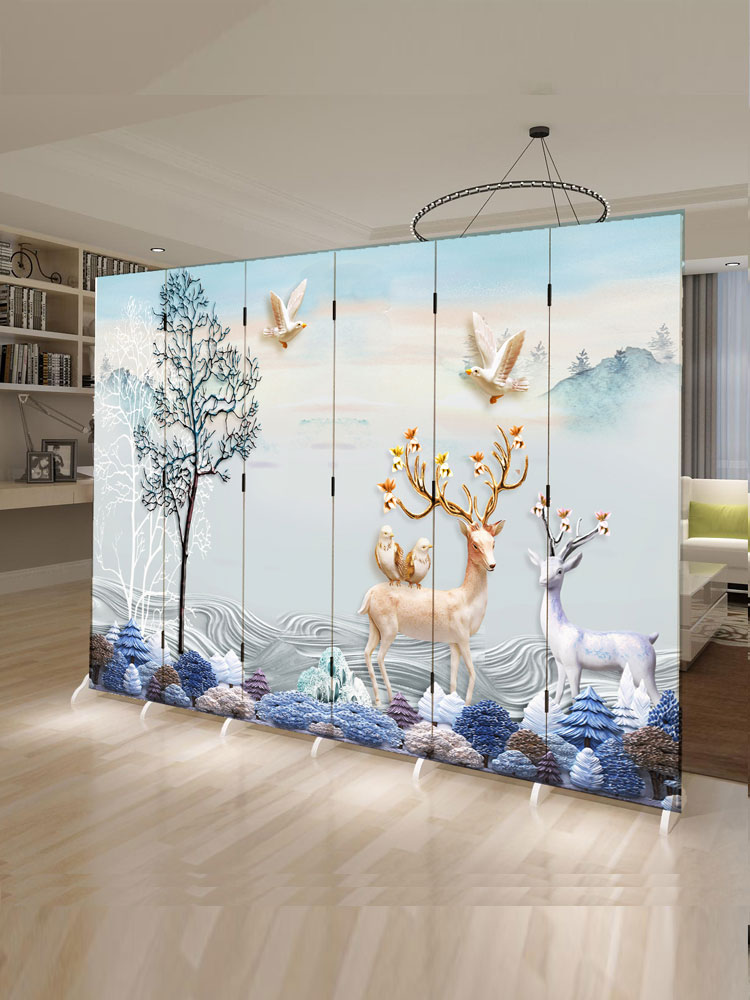 Screen partition wall Living room folding screen entrance Bedroom office folding mobile Simple modern bedroom blocking home