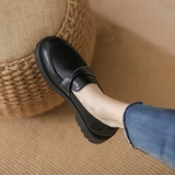 Лоферы, весенняя универсальная обувь на платформе для кожаной обуви в английском стиле, из натуральной кожи, в британском стиле