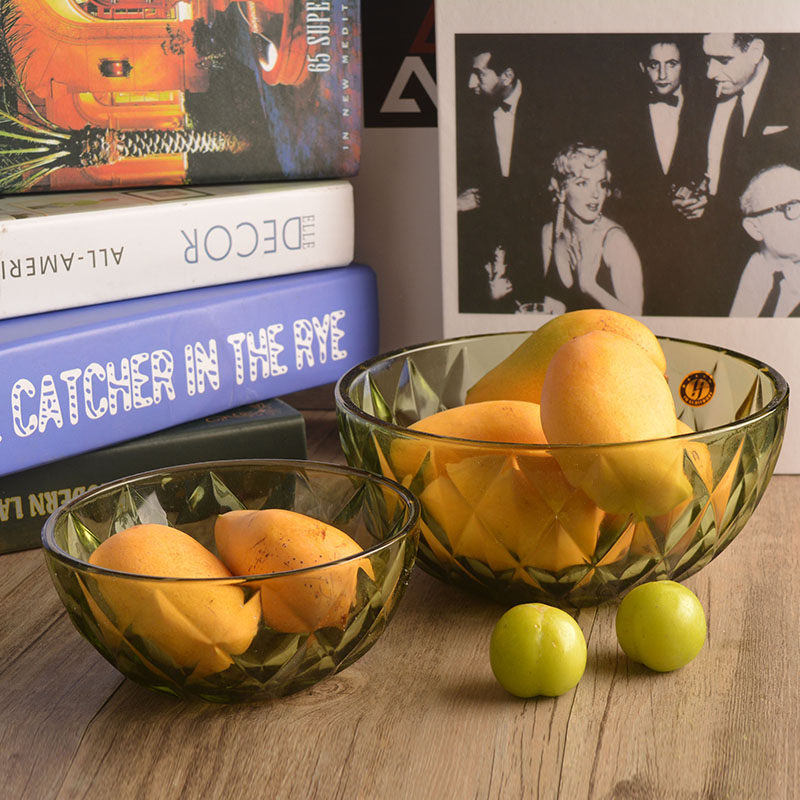 Colorful and transparent fruit bowls with instant noodles bowls, salad bowls, lead-free glass dessert bowls, soup bowls, rice bowls