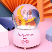 Creative lantern floating snowflake Moon Rainbow romantic couple crystal ball music box girl Valentines Day birthday gift