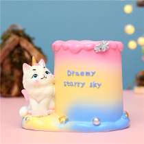 Creative fashion cute one-angled cat pen holder desktop storage pen placement student boys and girls birthday gifts