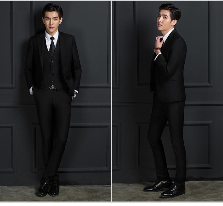 Bộ đồ vest nam ba mảnh tự kinh doanh phù hợp với bộ đồ nam áo phông nam