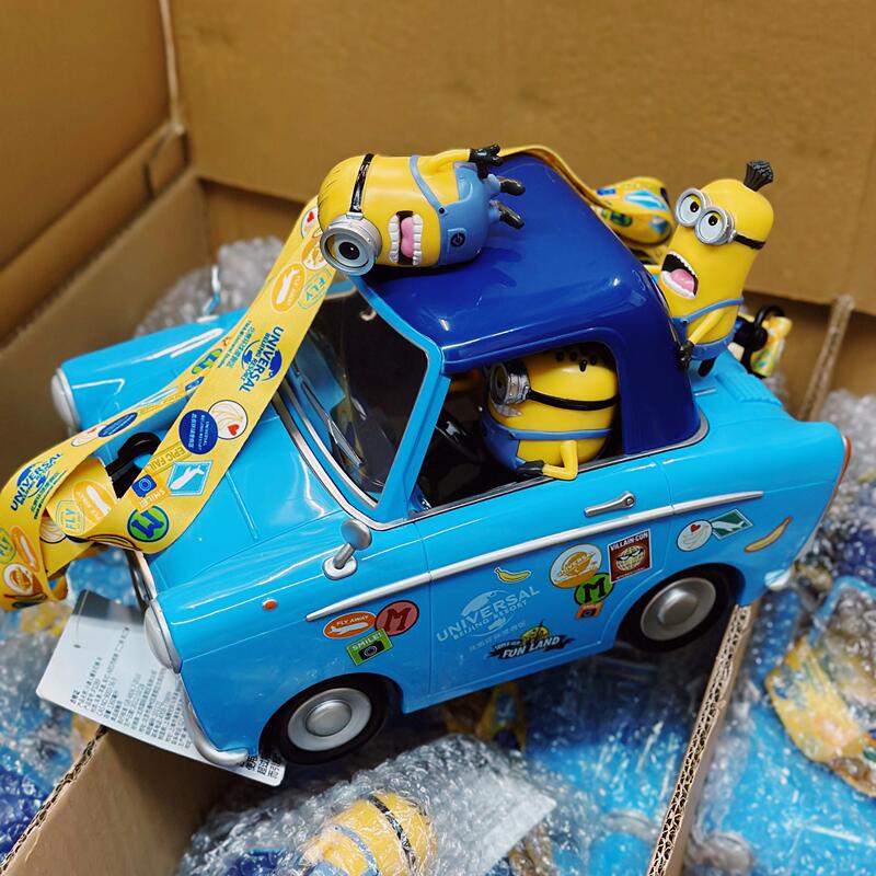 Authentic In-Stock Minions Super Dad Car-Shaped Popcorn Bucket Snack Storage Bucket Decoration
