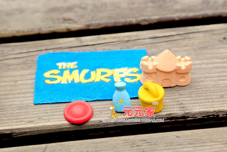 Xuất khẩu sang Tây Ban Nha Hoạt hình cổ điển Smurf búp bê chơi nhà đồ chơi Cảnh đồ chơi chủ đề búp bê cô dâu