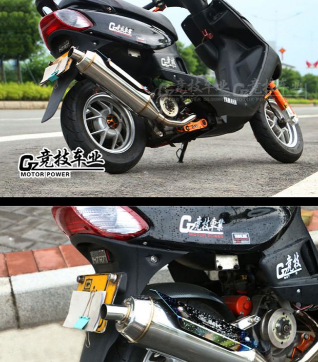Xác thực MK hướng dẫn sử dụng ống xả sắt trắng câm hàng thẳng thấp F lửa wow lửa khéo léo tôi nhanh chóng chiến đấu nhanh Eagle GY6 sửa đổi - Ống xả xe máy ống xả xe máy honda