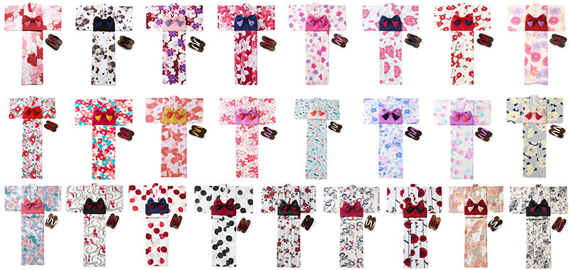 Japanese GRL and suit Bathroom 3 pieces Flower handle and clothing Summer Temple Show (elegant)