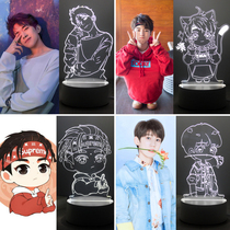 TFBOYS around Wang Junkai Wang Yuan Yi Qianxi same 3D night light creative gift birthday gift