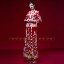  Huafen Chinese wedding dress customization auspicious floweroriginal skirt coat handmade high-end haute couture dragon and phoenix coat