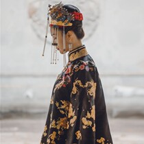 Huafen wedding dress Xuanhua Xiuhe clothing black wedding dress black coat red dress new Xiuhe clothing Qinghan womens clothing