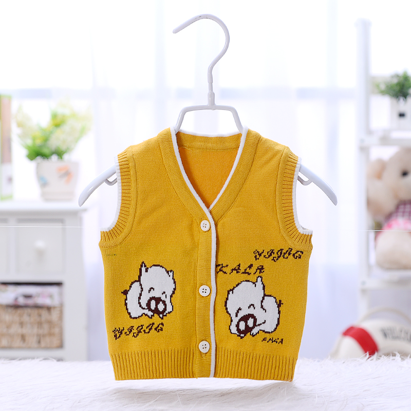 Đặc biệt hàng ngày mùa xuân và mùa thu bé vest cotton vest vai nam giới và phụ nữ bé áo len áo len cardigan sơ sinh vest