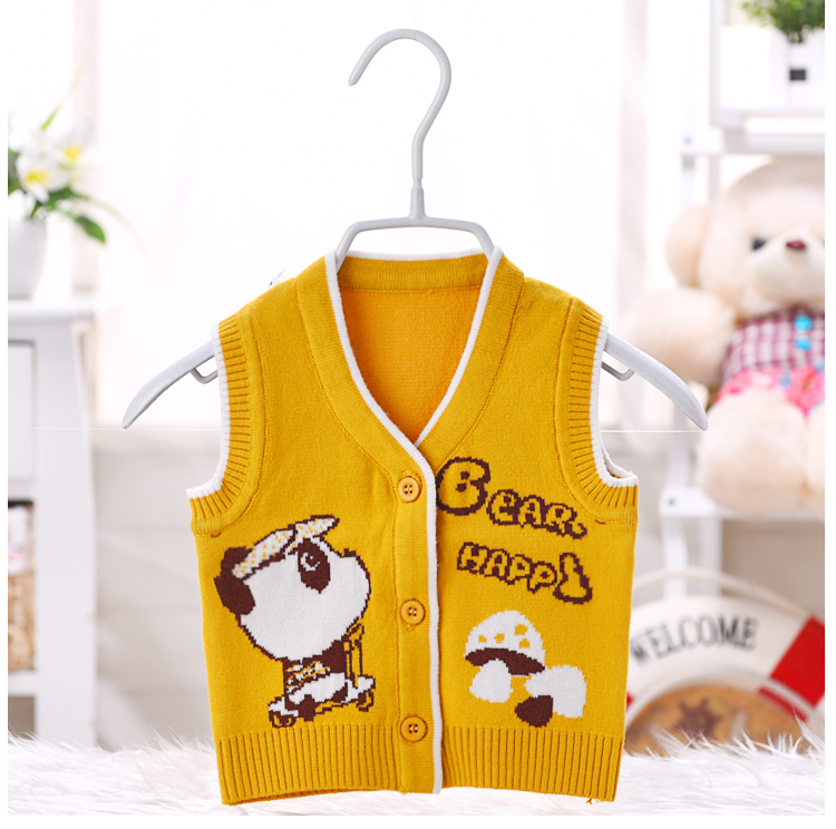 Đặc biệt hàng ngày mùa xuân và mùa thu bé vest cotton vest vai nam giới và phụ nữ bé áo len áo len cardigan sơ sinh vest