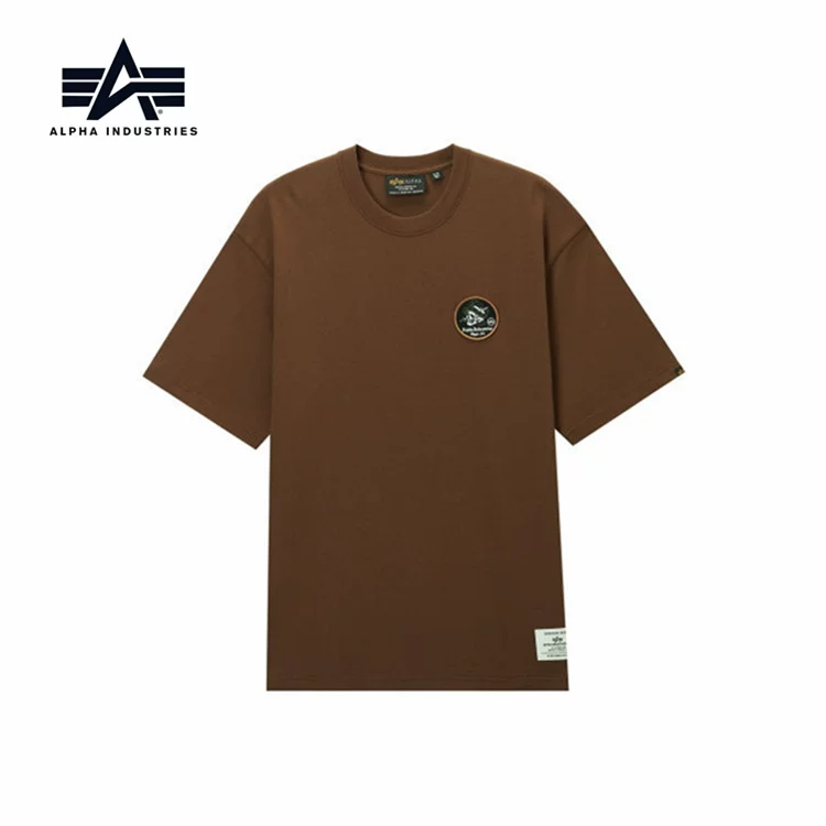 Двухцветная футболка с коротким рукавом мужская с черепом Alpha Industries, большая голова, девочка, номер 0038O
