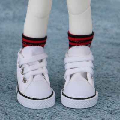 BJD genuine doll 6 points 4 points SD doll canvas shoes, white casual shoes, lace-up simulation doll doll shoes