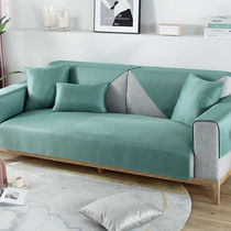 Ice silk sofa cushion 2021 new summer summer style non-slip three and one princess pastoral style mat cushion cover