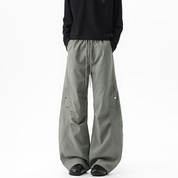 Stubborn studio american trendy brand overalls for men and women, large size trousers, straight loose casual pants, trousers