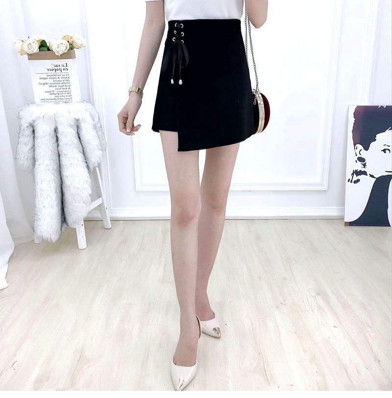 Đầm giả nữ hai dây eo cao hè 2019 phiên bản Hàn Quốc mới khâu không đều chẻ xẻ Một chữ váy chân váy rộng - Quần short quần short thun nữ