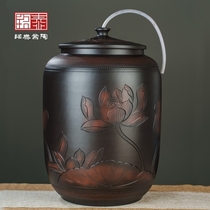 Water storage barrel ceramic water cylinder water storage user with old style with lid pumped tea table tea water storage water storage tank with pure water