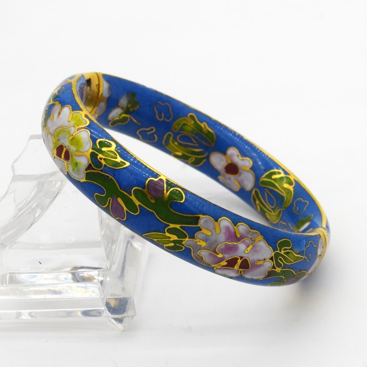 Vòng tay cloisonne đích thực lốp đồng copper lụa 珐 80 hàng tồn kho cũ hàng vòng tay trang sức gió quốc gia - Vòng đeo tay Cuff vòng cuff bạc