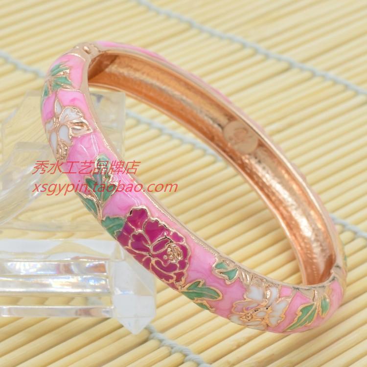 2018 new cloisonne vòng đeo tay nữ phong cách quốc gia cao cấp đồ trang sức thời trang hoa mẫu đơn hoa bracelet nhà máy trực tiếp