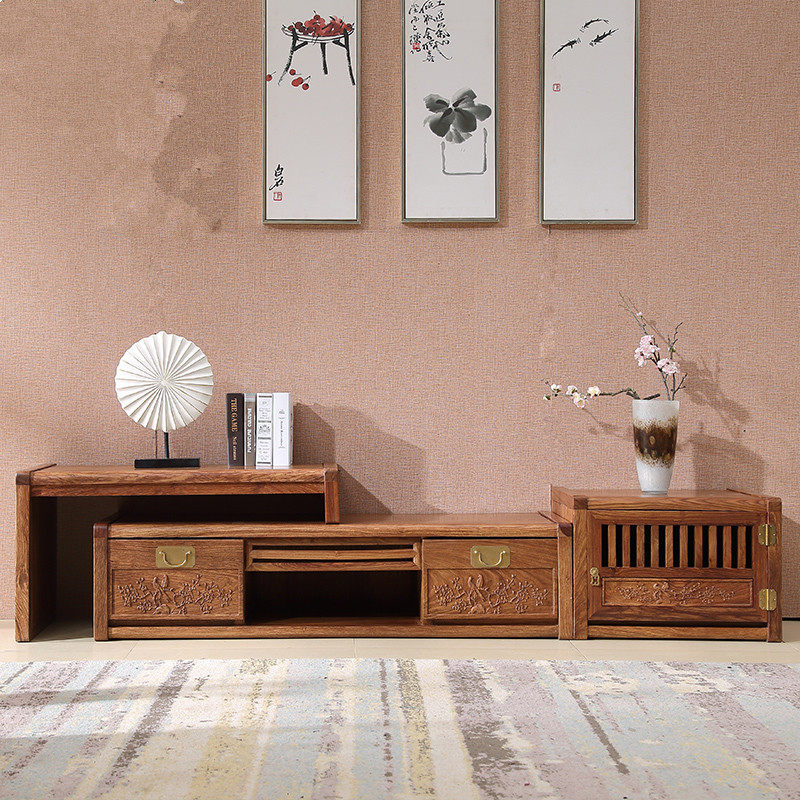 Red Wood Hedgehog Purple Sandalwood TV Cabinet Living-room Flex Ground Cabinet Solid Wood TV Cabinet Easy and Blossom Pear Wood TV Cabinet