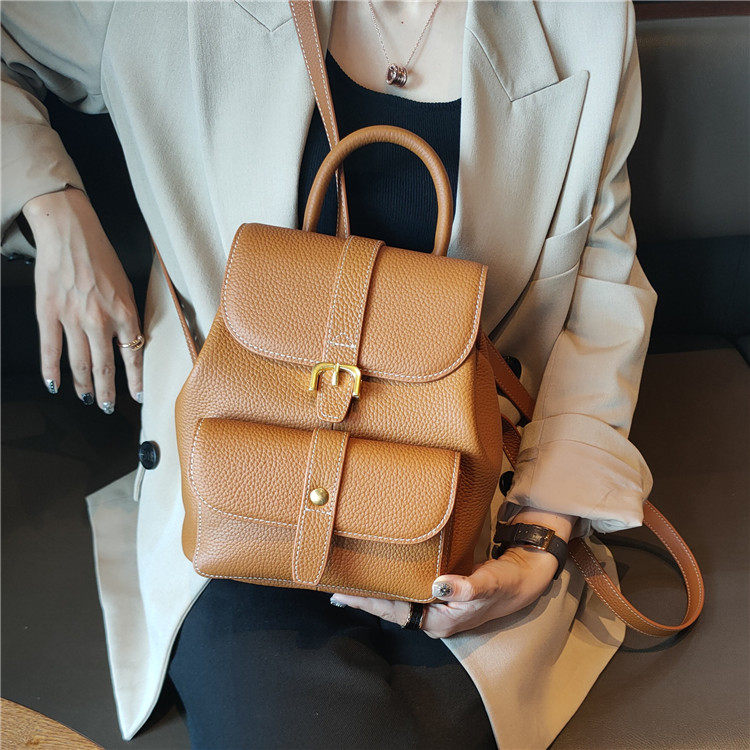 French official Caring Koko~dermal shoulder bag girl 2021 new casual and pure colored backpack