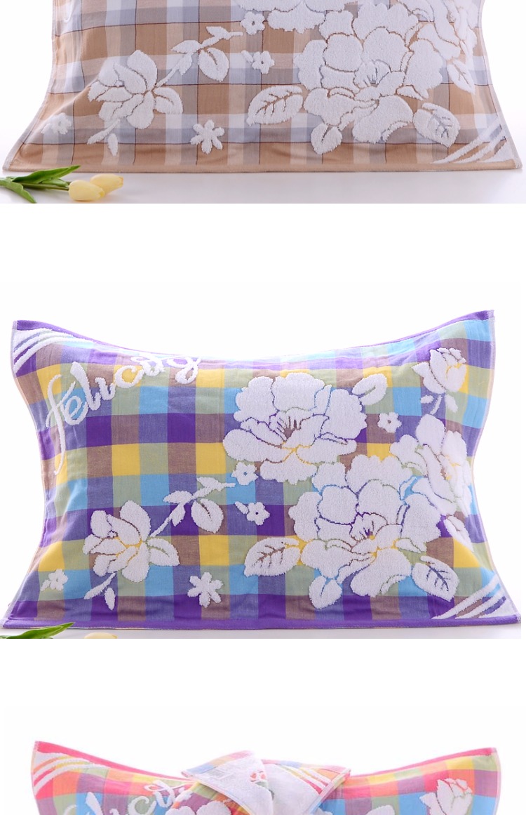 Cặp gối bông Khăn vải gạc dành cho người lớn Khăn cặp đôi phổ biến Phong cách châu Âu 2 Gói khăn gối khăn gối