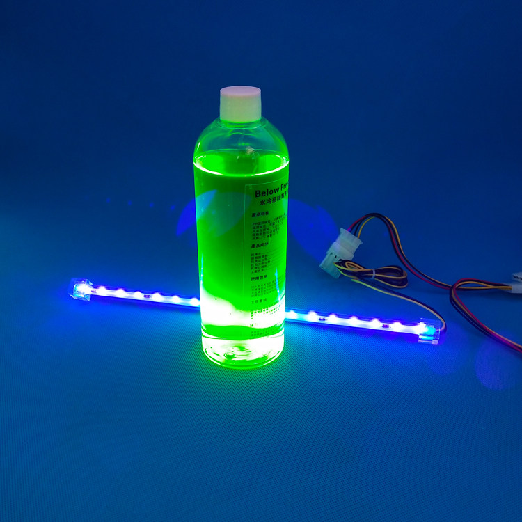 Music control Fluorescent water-cooled liquid UV light color can suck red, blue, green and white RGB full side transparent main shell decorative lamp