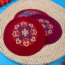 Ethnic style wedding banquet festive tea coaster Mongolian tea table fabric insulation pad dining table home round