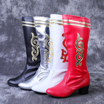 Mongolian boots for adults ethnic minority style silver mid-high boots elemental dance boots practice performance dance shoes