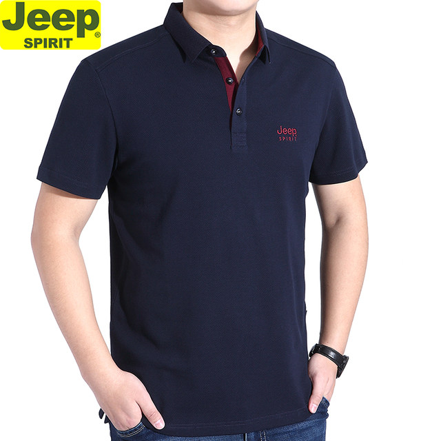 JEEP Jeep business casual men's POLO shirt summer large size loose cotton short-sleeved t-shirt men's lapel