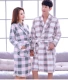 Flannel pyjama cặp vợ chồng áo choàng khách sạn cotton áo choàng nam và nữ mùa đông dày san hô lông cừu mùa xuân và áo choàng dài mùa thu đầm ngủ nữ