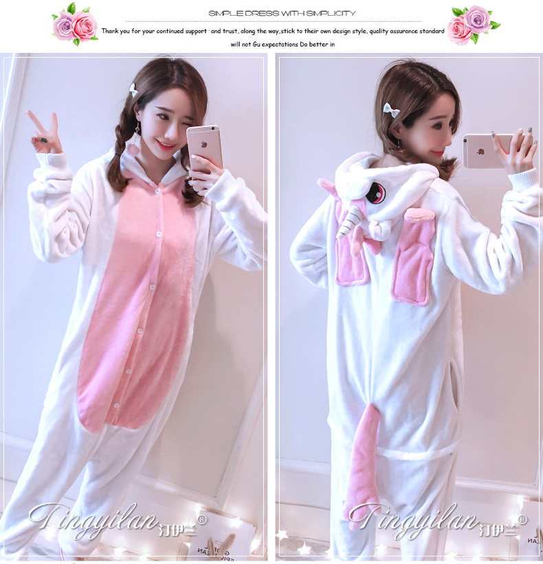 Phim hoạt hình khủng long động vật một mảnh đồ ngủ nữ vài mùa thu flannel Pikachu dễ thương bò đực san hô nhung pijama nam