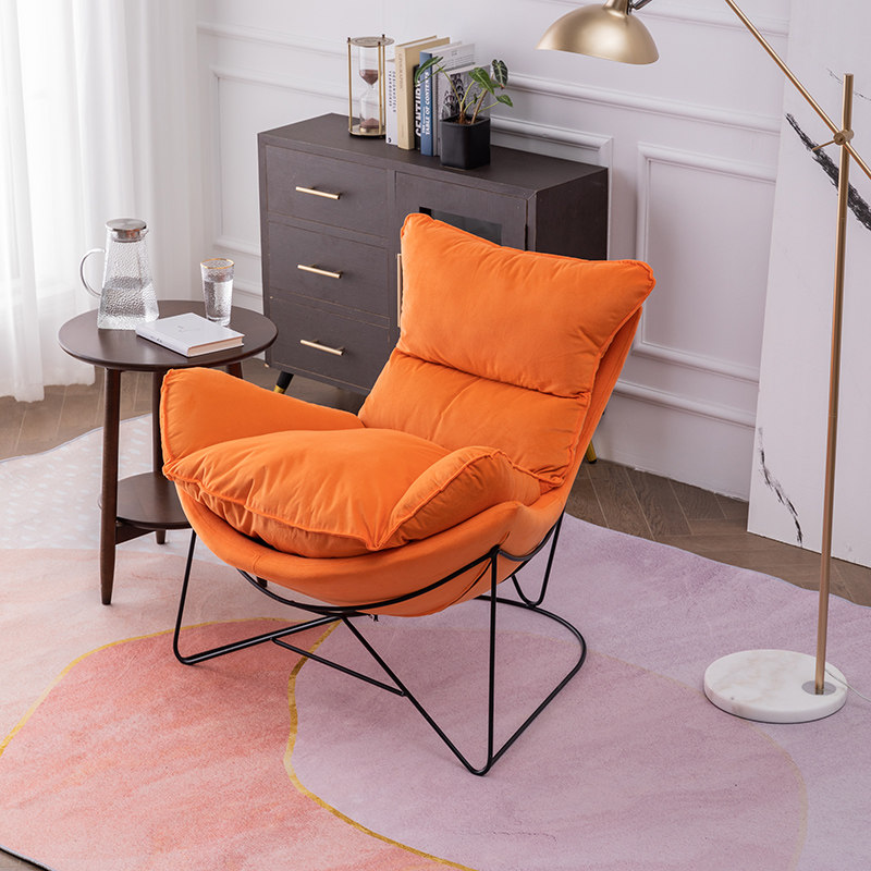 Single light luxury lazy sofa rocking chair fabric living room simple Chidori Ge Yang Tai net red small apartment type recliner