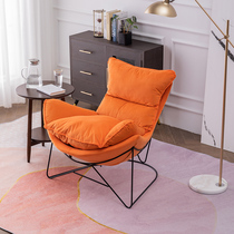Single light luxury lazy sofa rocking chair fabric living room simple thousand bird grid balcony Net red small apartment lying chair