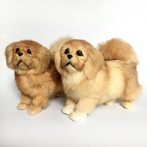 Simulation dog animal model Jingba dog childrens toy doll Home decoration Poodle pet desktop decoration