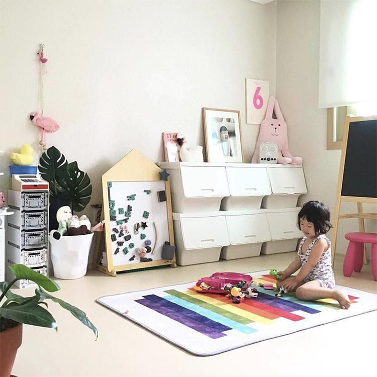 INS Nordic children's color strip mat game mat printing and dyeing crawling mat preschool photography studio shooting props