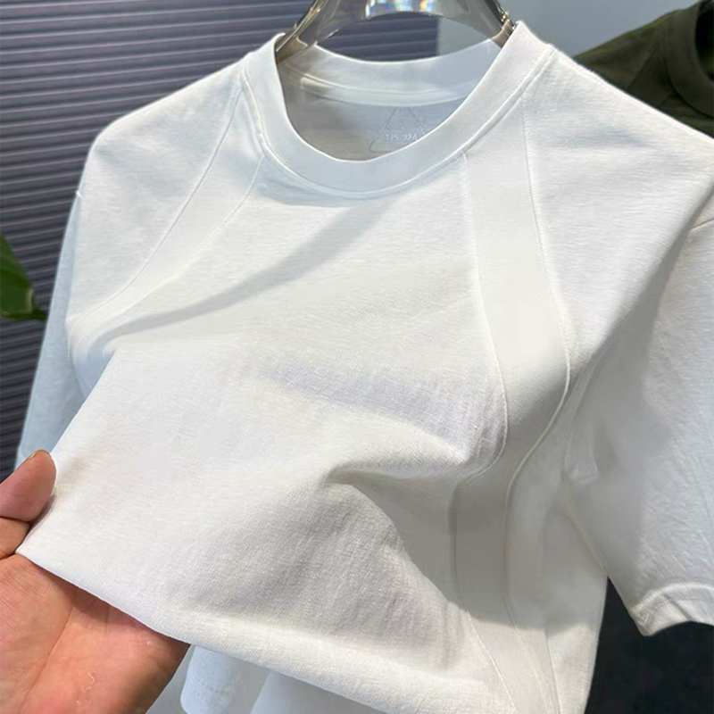 Solid Color Patchwork Men's Linen Short-Sleeve Thin Summer Loose Versatile Casual Crew Neck Cotton-Linen T-Shirt Half-Sleeve