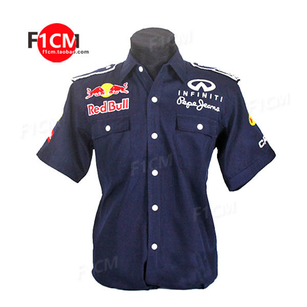 F1 race car clothing Chauffins Personalities Wind and wind work clothes Campers riding full embroidered casual short sleeve shirt