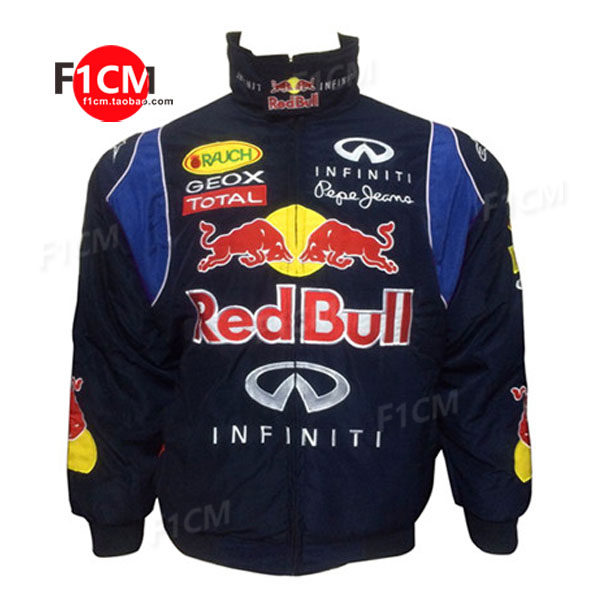 F1 racing suit trendy f1 personality style hip-hop cool wind European and American style bull full embroidery casual long-sleeved cotton jacket