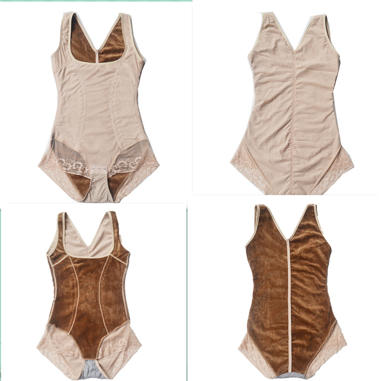 Mùa đông cộng với chất béo cộng với kích thước chất béo MM dày cộng với nhung nhiệt đồ lót jumpsuit tam giác khóa khóa corset phụ nữ quan lot