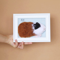 Wool felt photo custom simulation pet Guinea pig photo frame handmade poke poke music DIY finished creative birthday gift