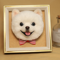 Pet Wool Felt Custom Kitty Puppies Photo Portrait Memorial Pure Handmade Poke Fun Creative Photo Frame Swing