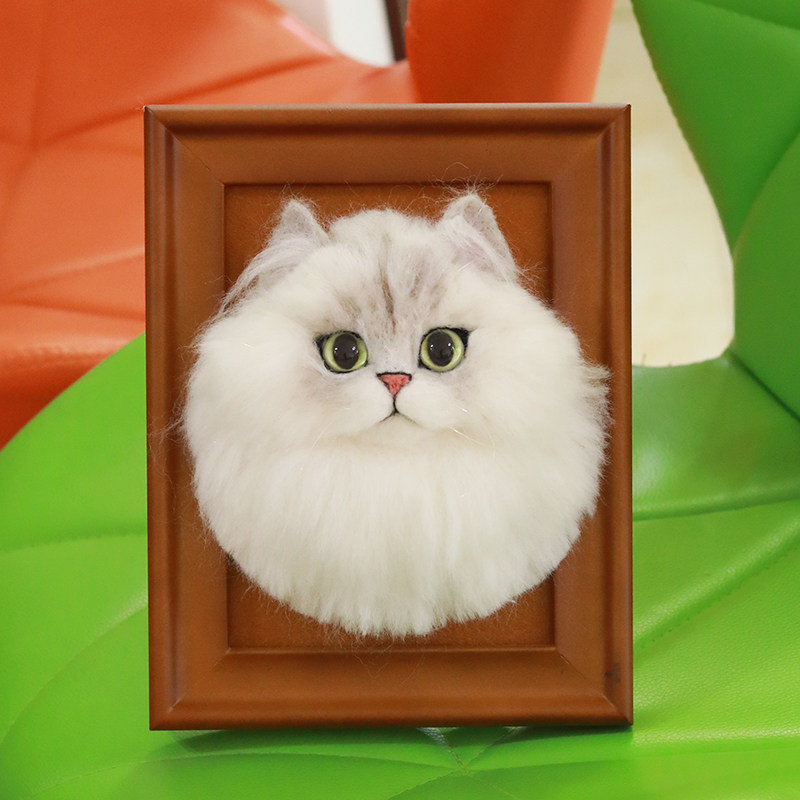 Wool felt emulation pet set for cat puppies photo frame swing piece wool felt to be DIY creative gift pure hand